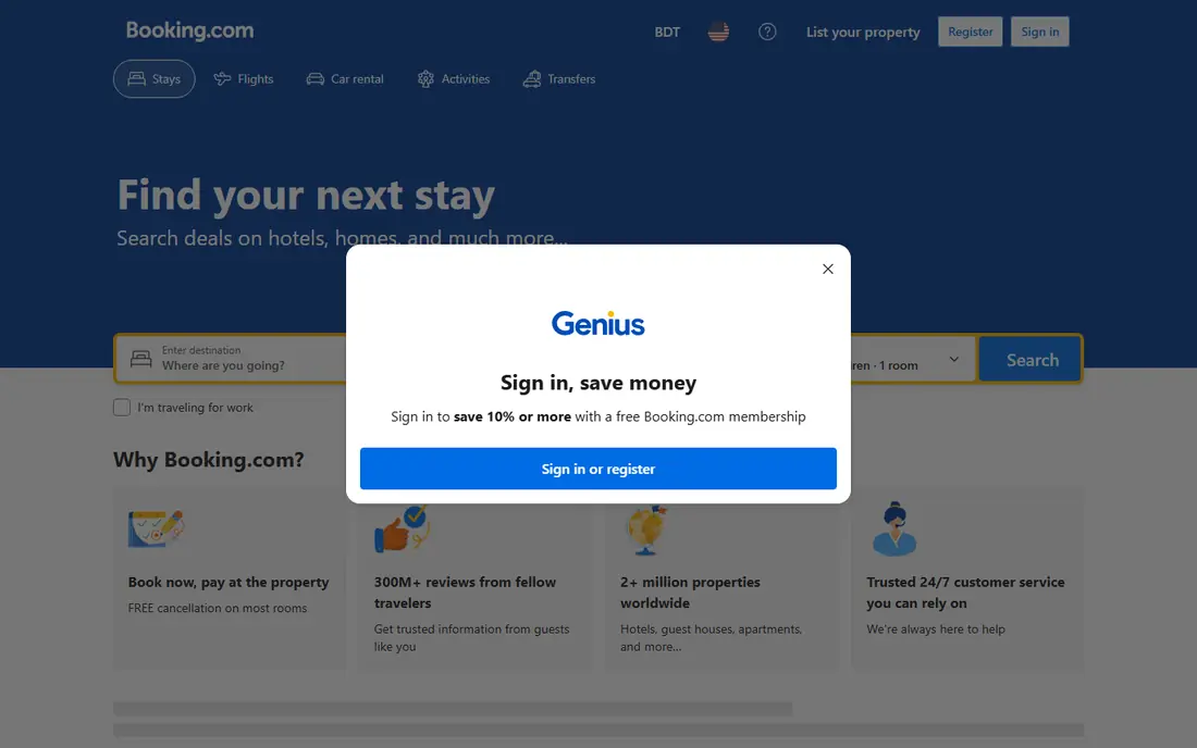 Booking.com website