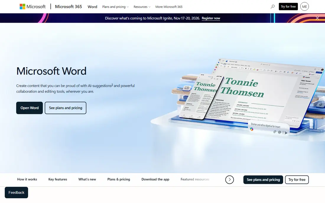 Microsoft Word website