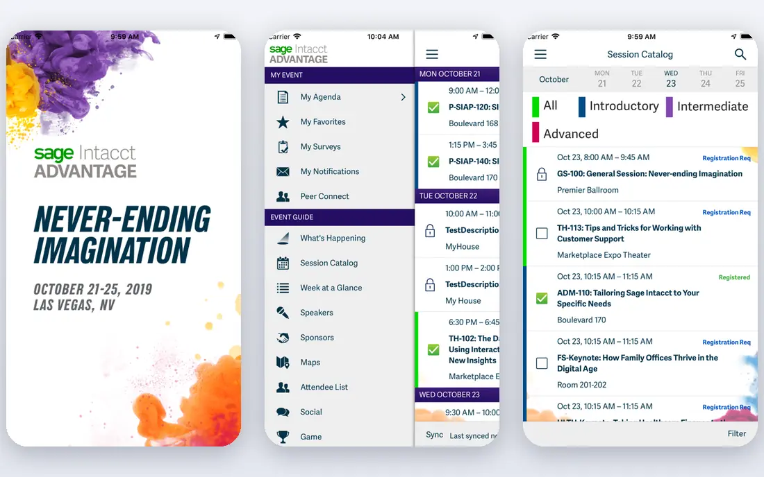 Sage Intacct app screenshots