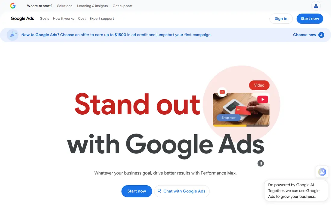 Google Ads website
