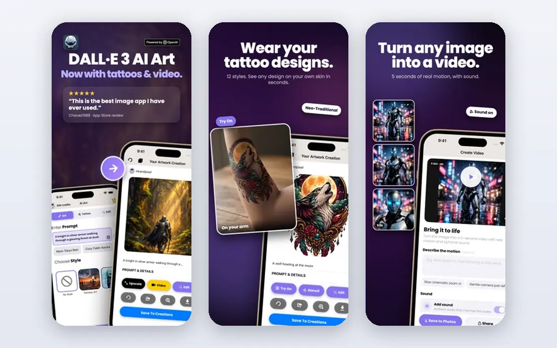 DALL-E app screenshots