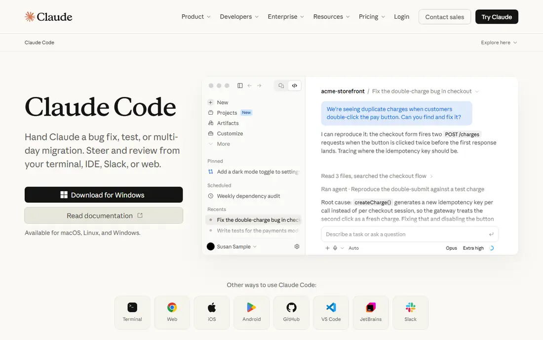 Claude Code website