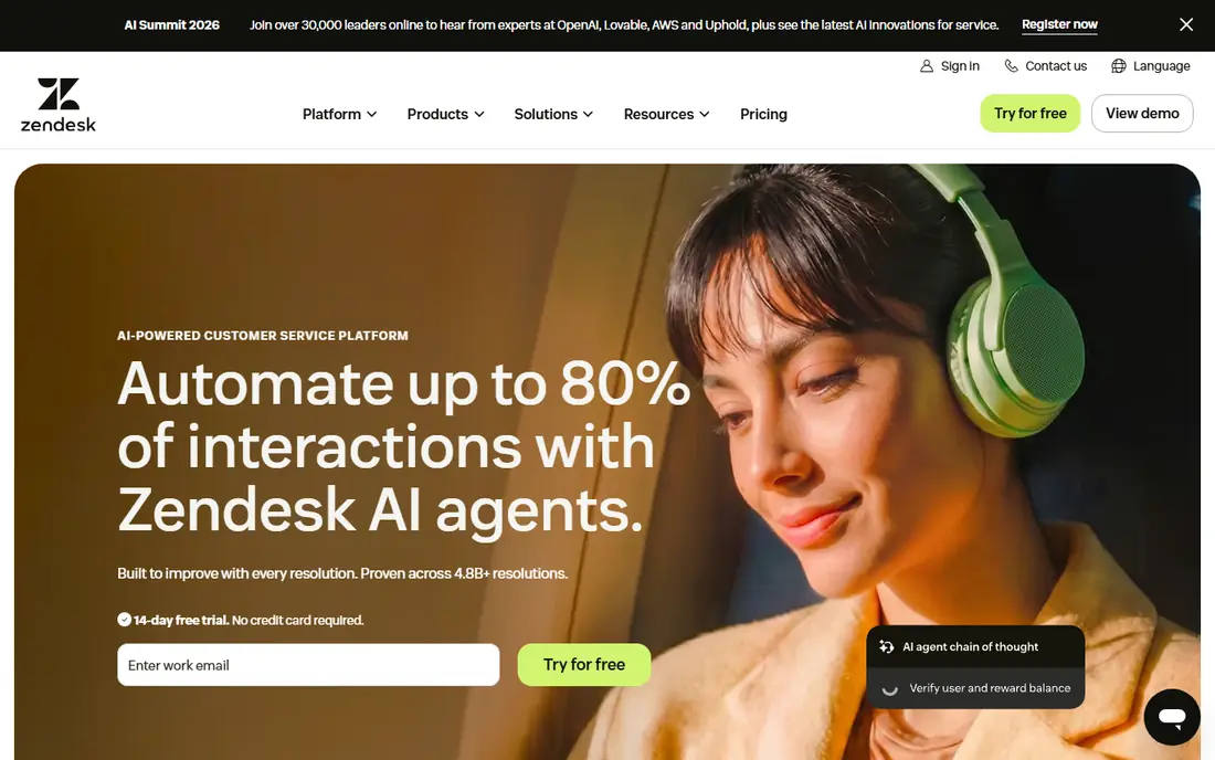 Zendesk AI website