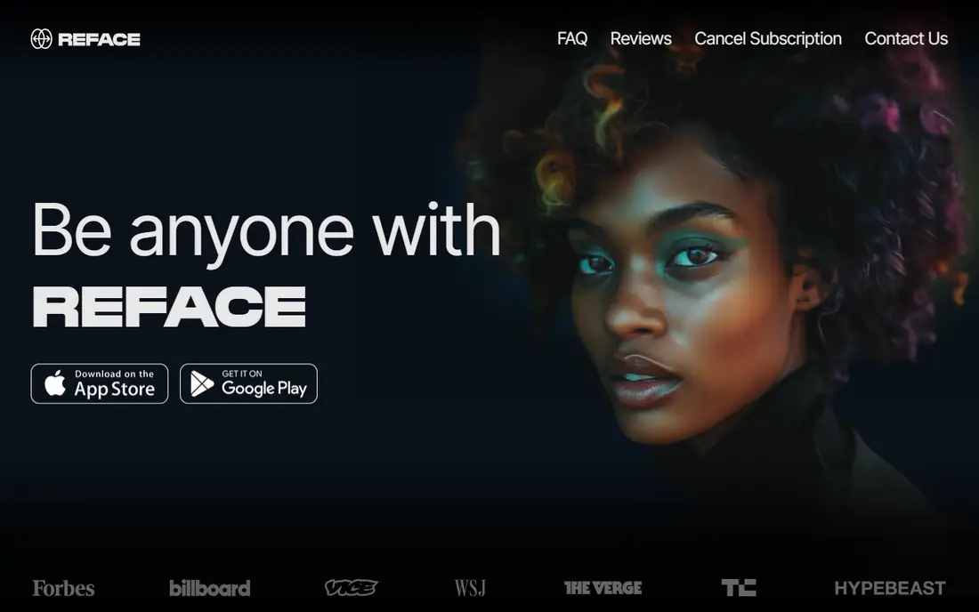 Reface website