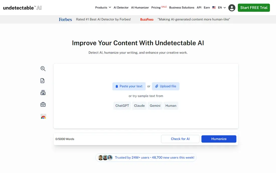 Undetectable AI website