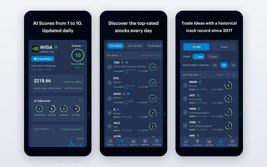 Danelfin app screenshots