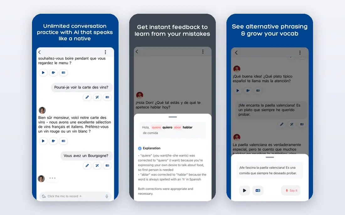 Langua app screenshots