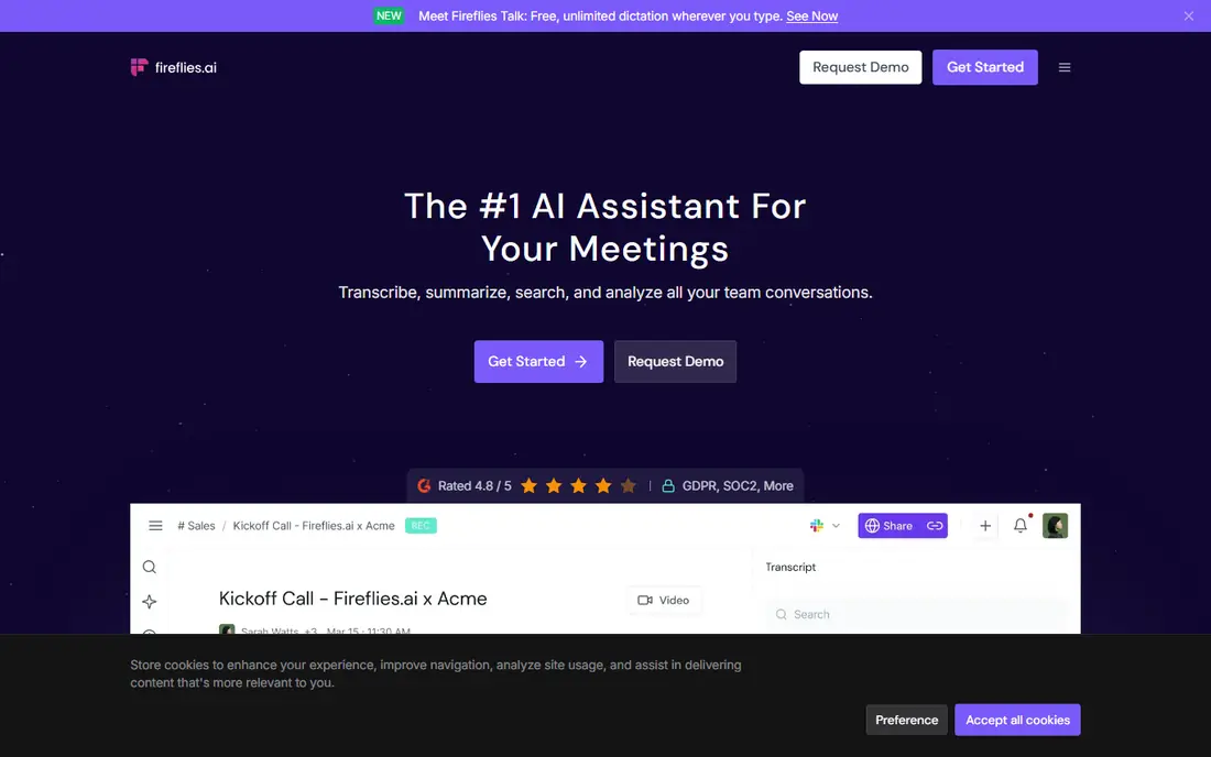 Fireflies.ai website