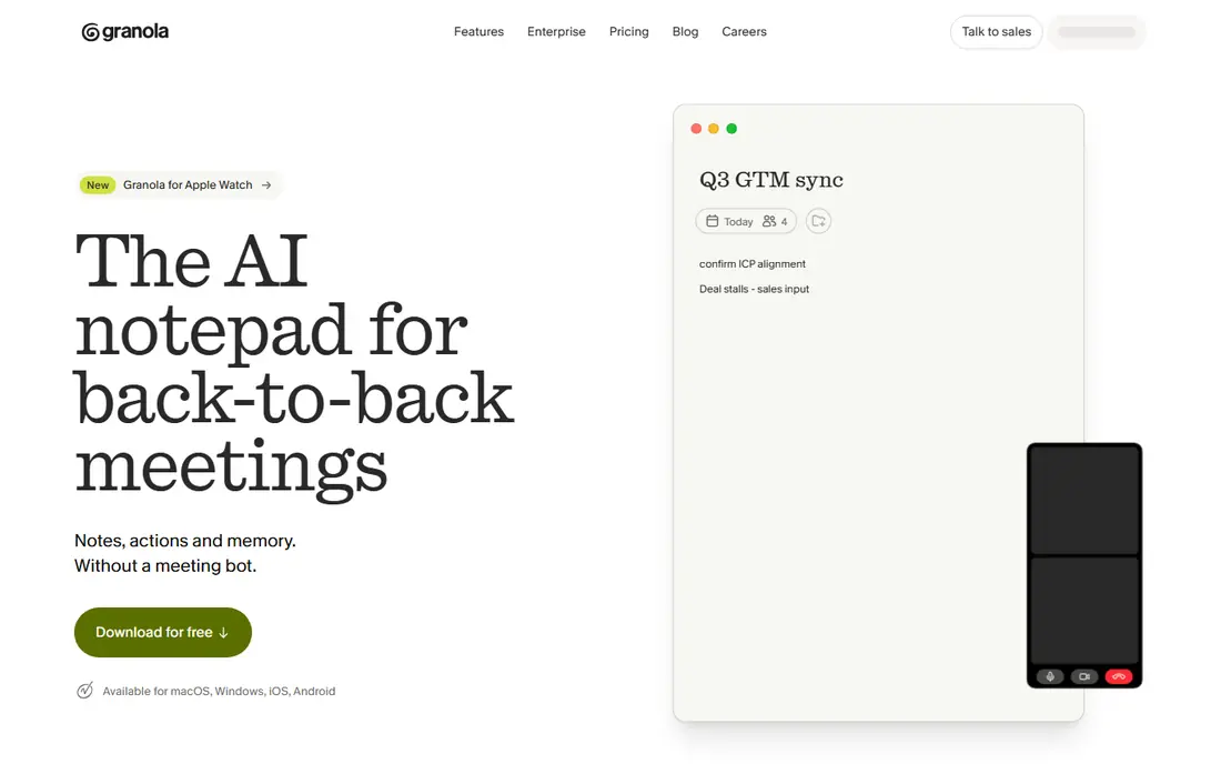 Granola website