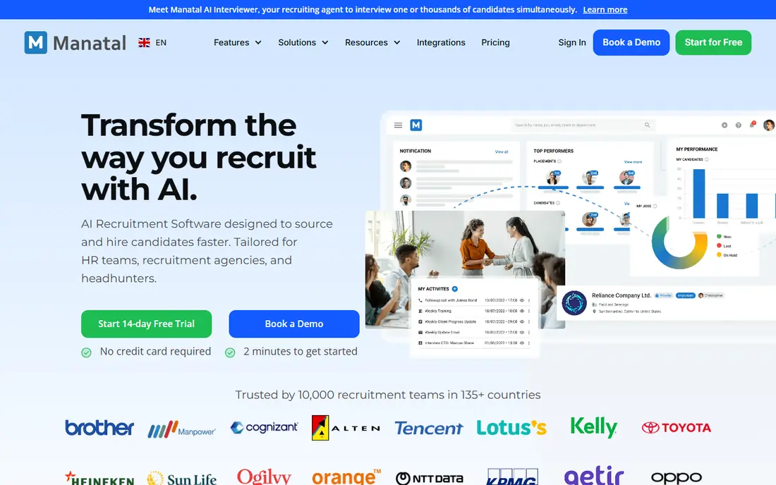 Manatal website