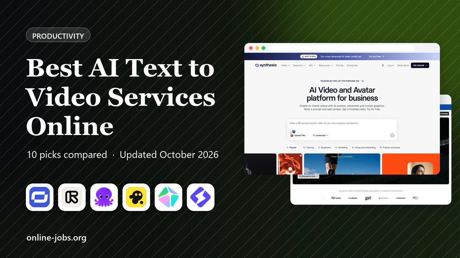 Best AI Text to Video Services Online in 2026: 10 Services Compared