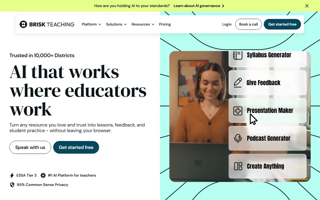 Brisk Teaching website