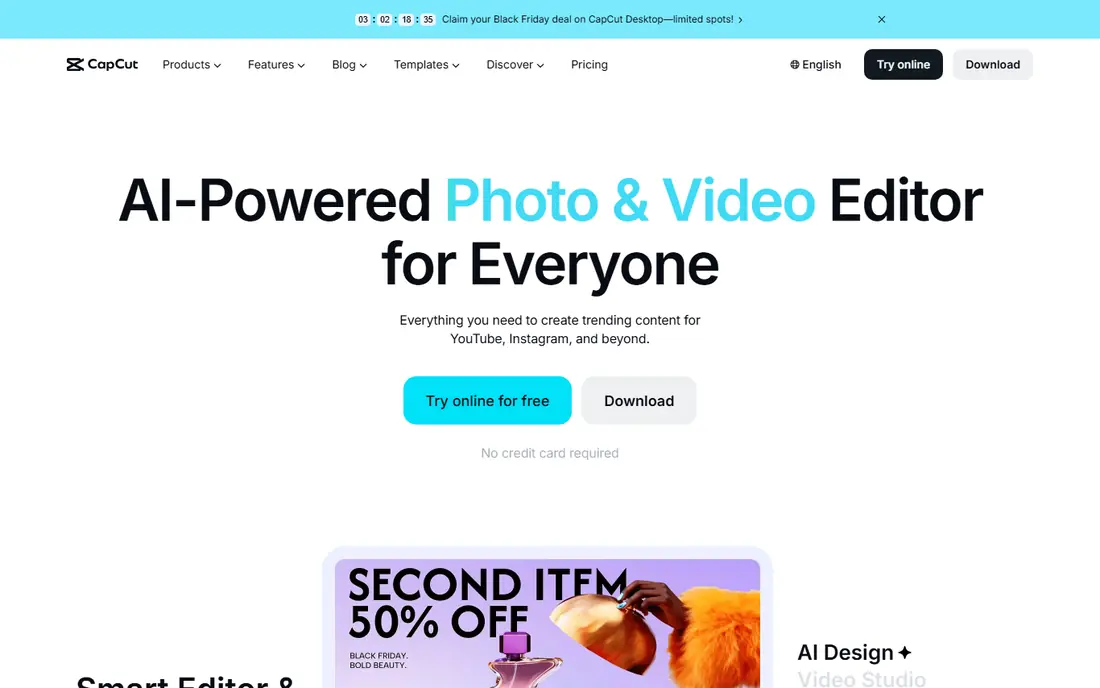 CapCut website
