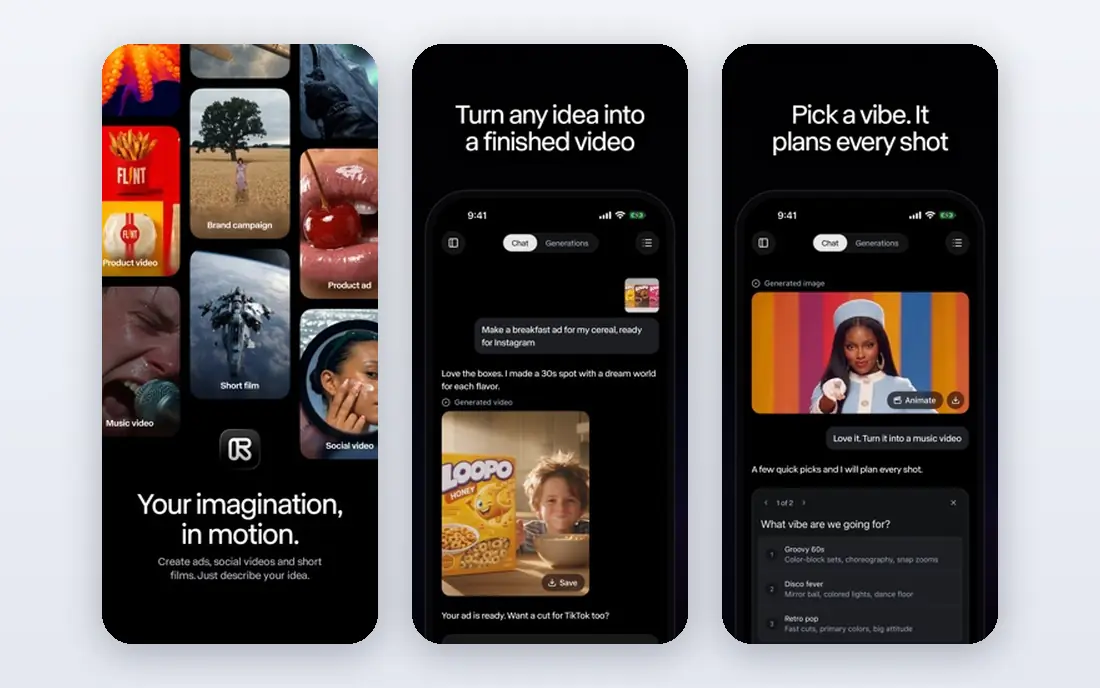 Runway app screenshots
