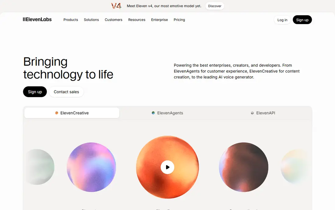 ElevenLabs website