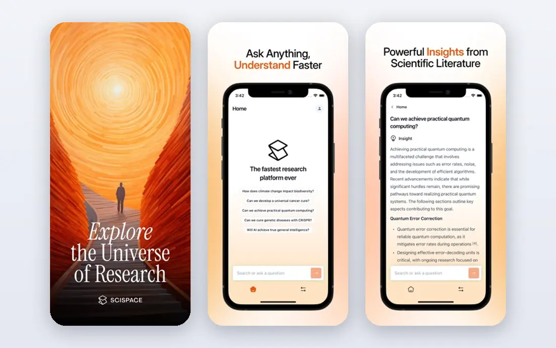 SciSpace app screenshots