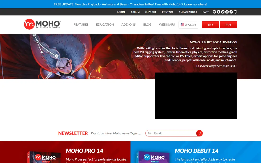 Moho Debut website