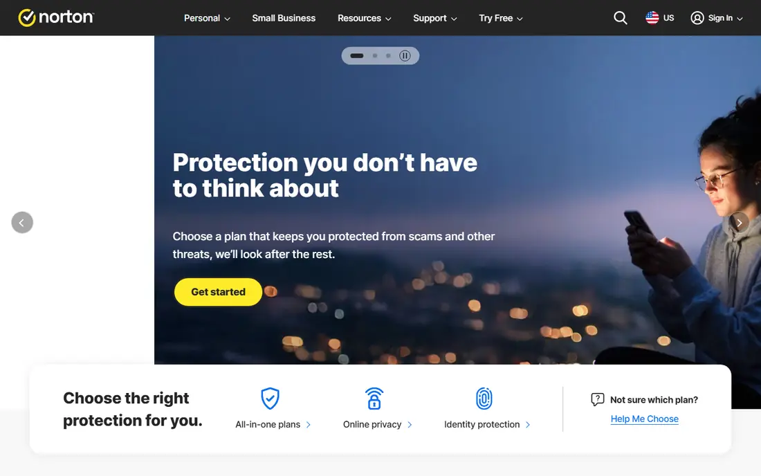 Norton AntiVirus Plus website