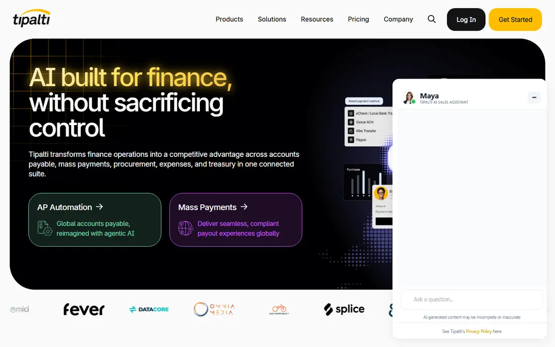 Tipalti website