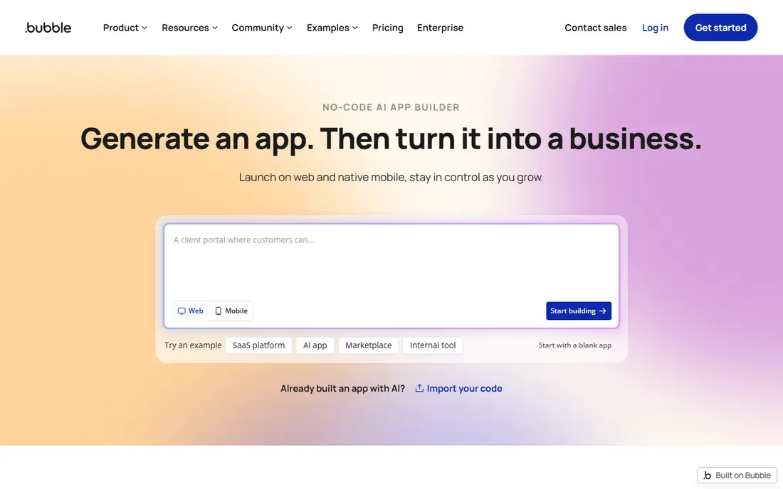 Bubble website