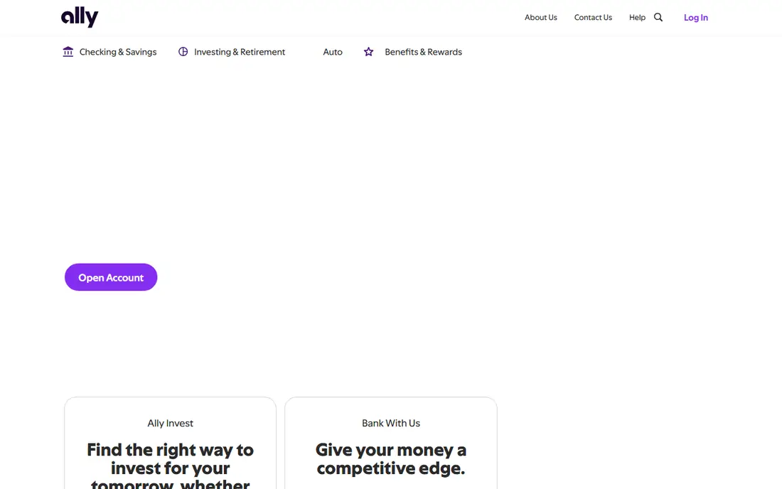 Ally Bank website