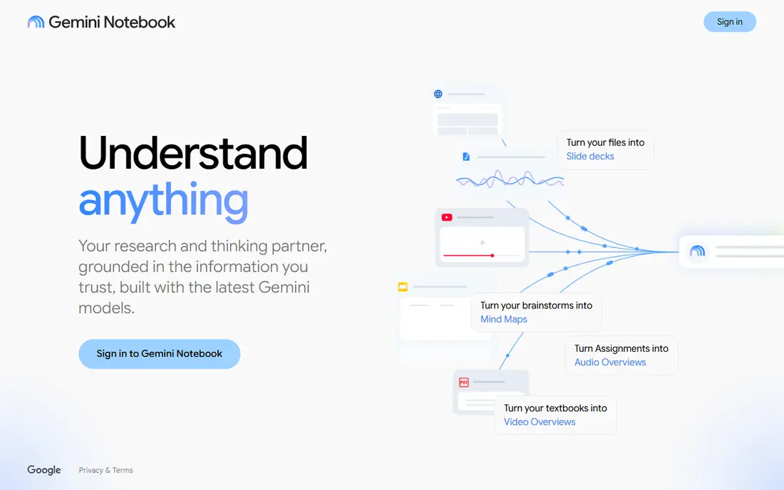 NotebookLM website