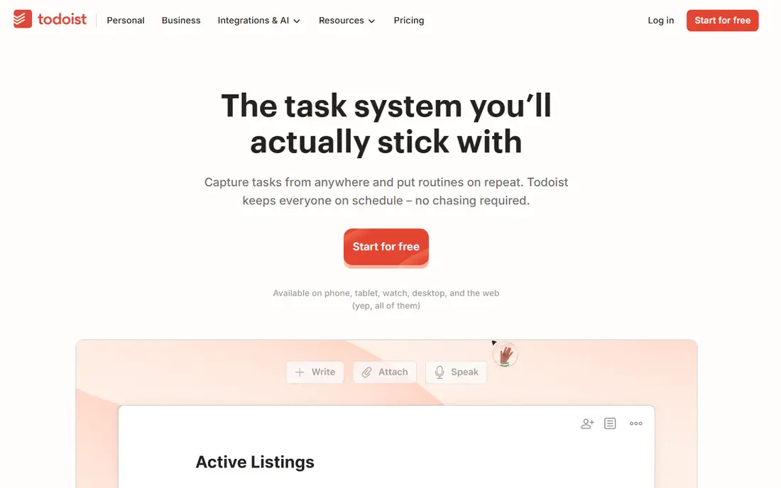 Todoist website