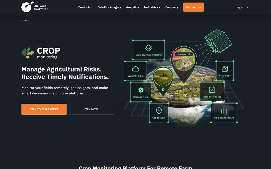 EOSDA Crop Monitoring website