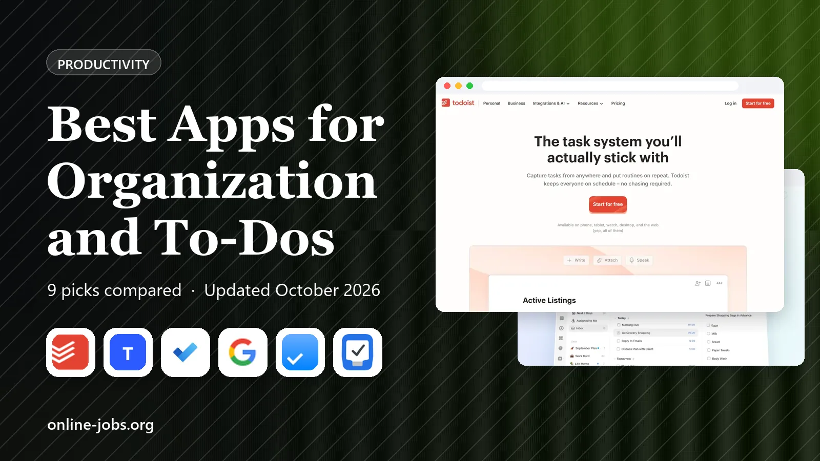 Best Apps for Organization and To-Dos in 2026: 9 Apps Compared
