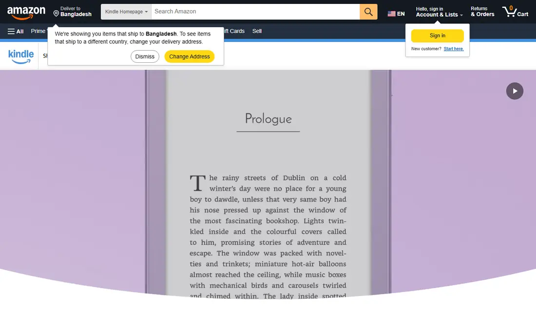 Kindle website