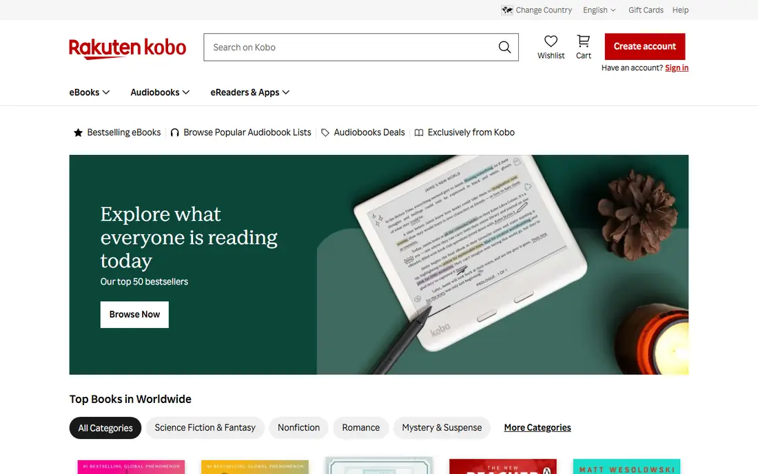 Kobo website