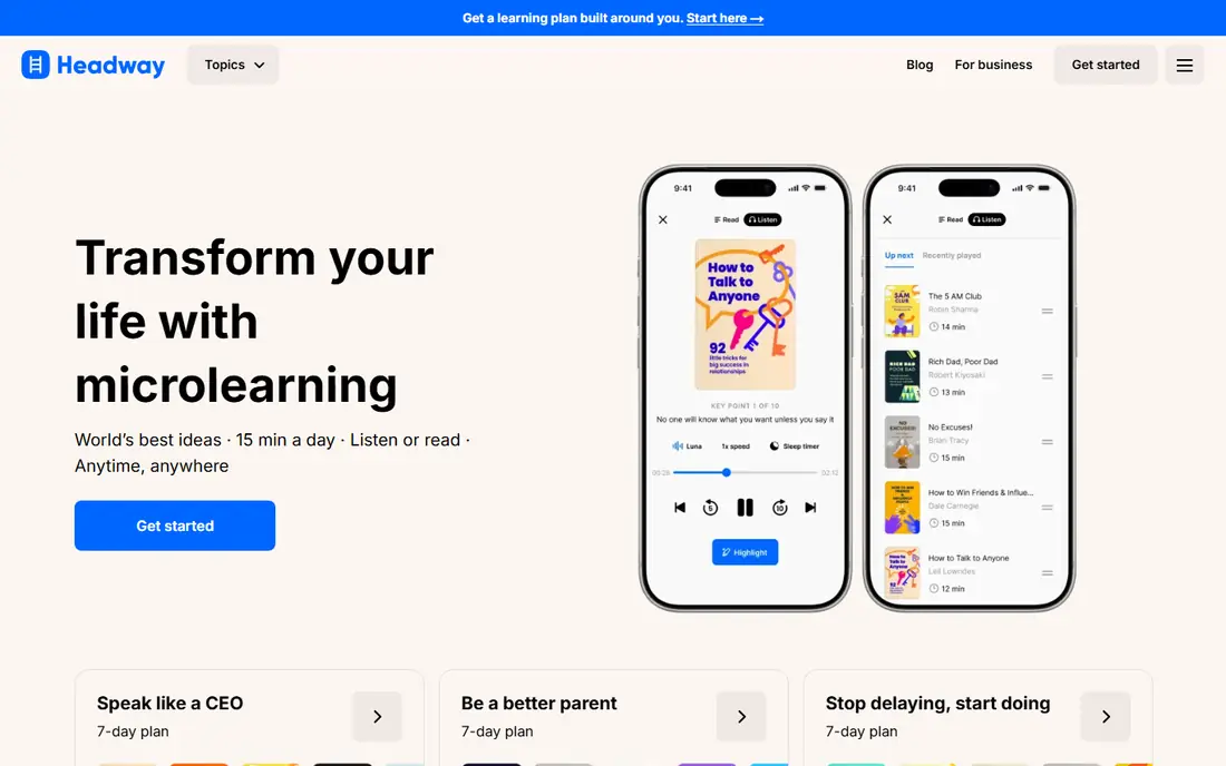Headway website