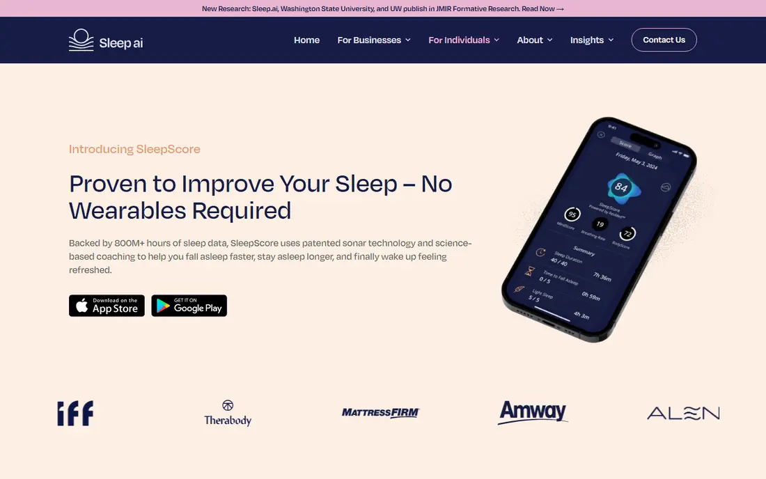 SleepScore website