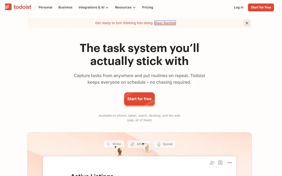 Todoist website