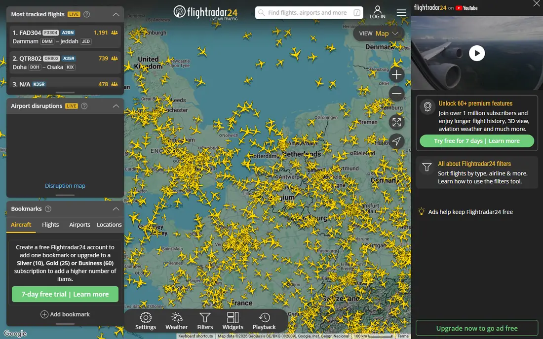 Flightradar24 website