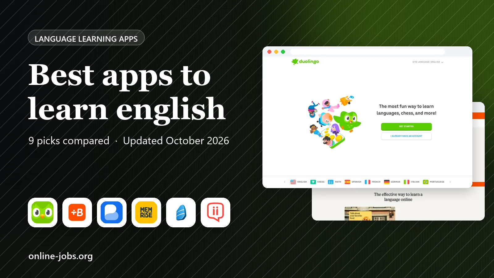 Best apps to learn english in 2026: 9 Apps Compared