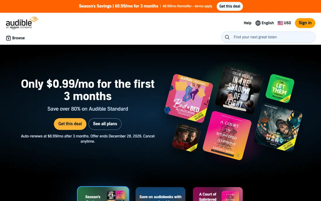 Audible website