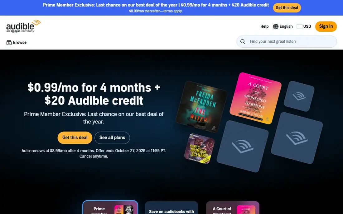 Audible website