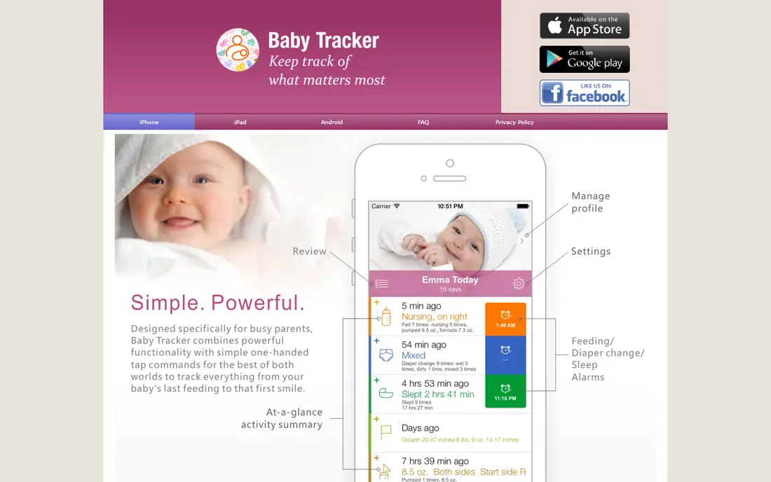 Baby Tracker website