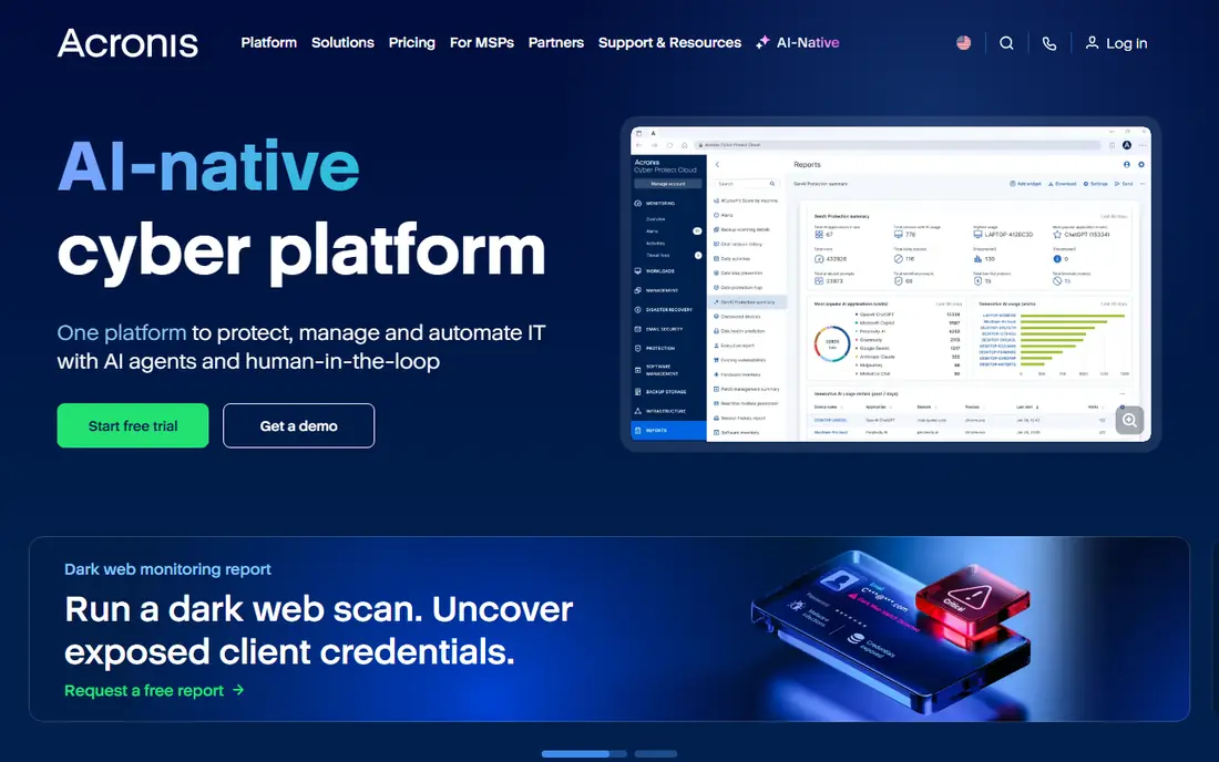 Acronis Cyber Protect Home Office website