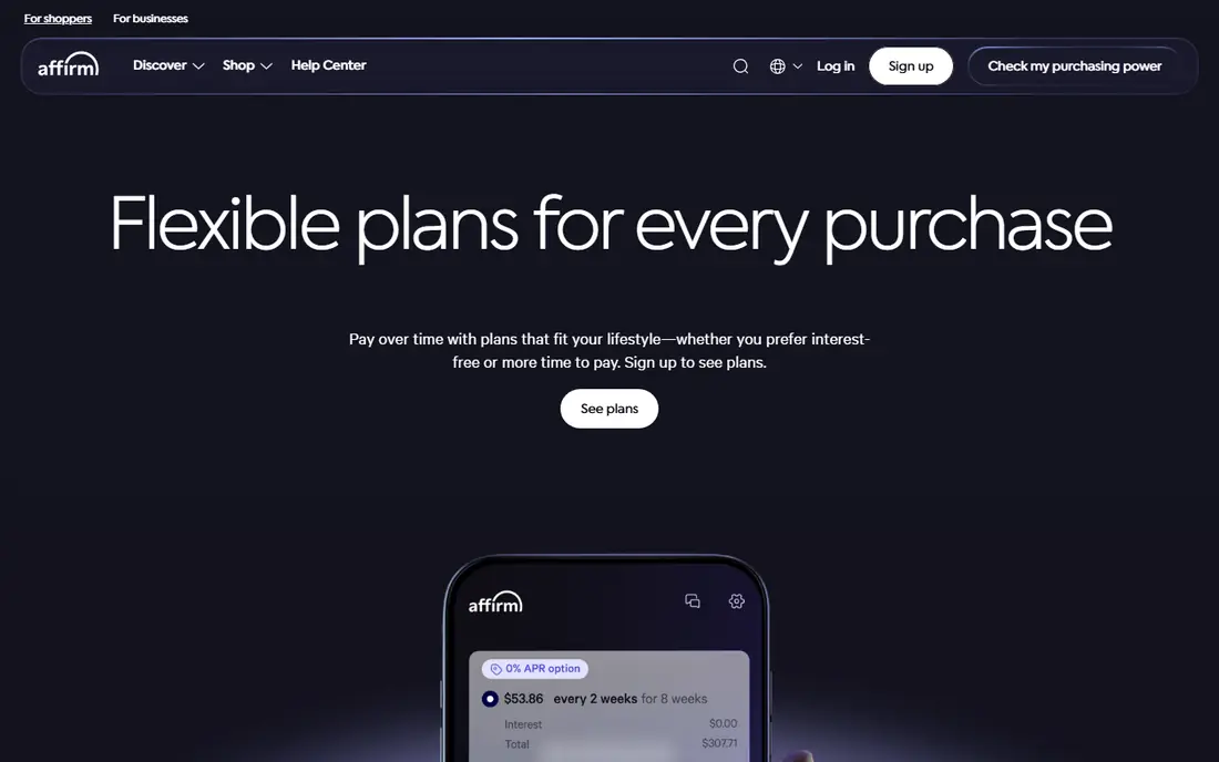 Affirm website