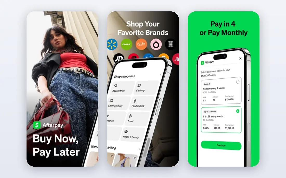 Afterpay app screenshots