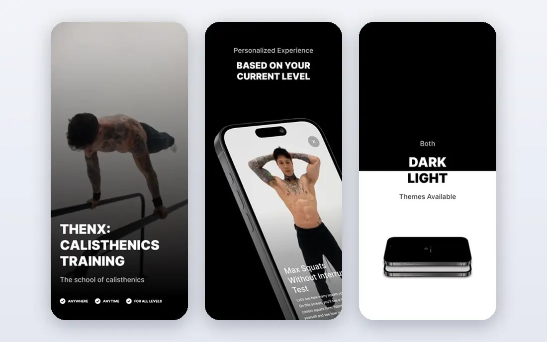 Thenx app screenshots
