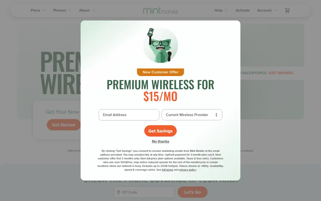 Mint Mobile website