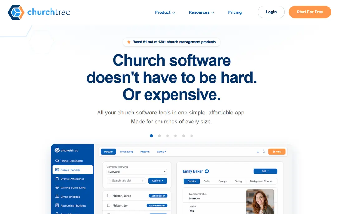 ChurchTrac website