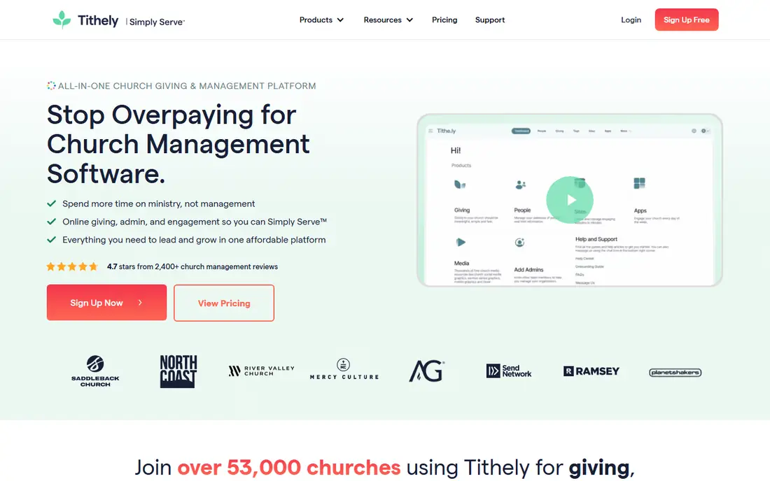 Tithe.ly website
