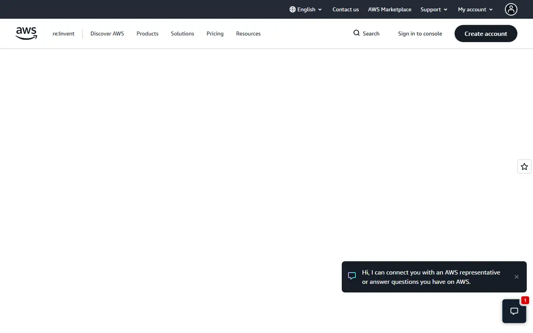 Amazon Web Services website