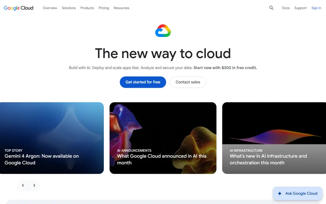 Google Cloud website