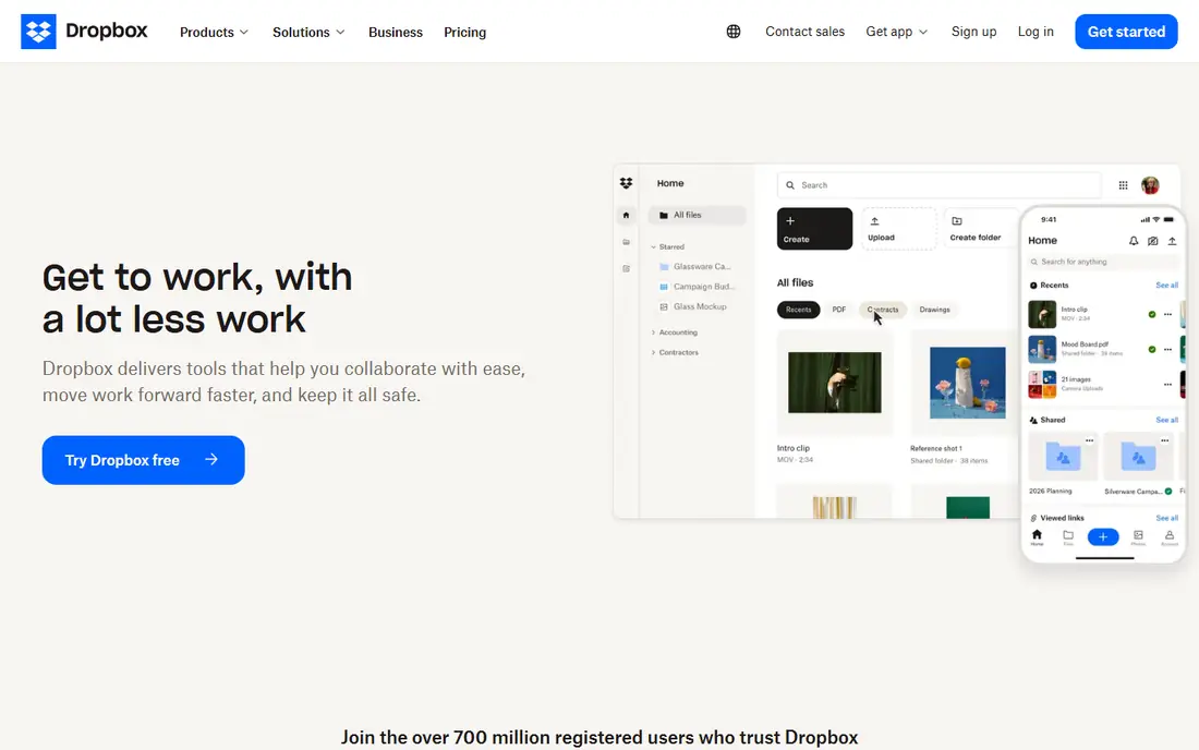 Dropbox website
