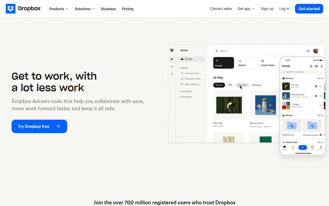 Dropbox website